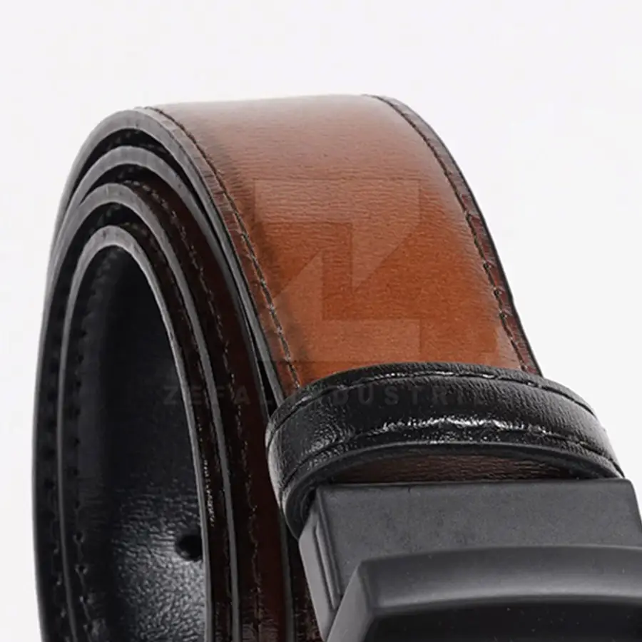 Hot Sale High Quality Eco-Friendly Lightweight Men's Casual Cow Hide Leather Belts 2025 New Arrival Adjustable Steel Pin Buckle — Zefal Industries product photograph 3 of 6