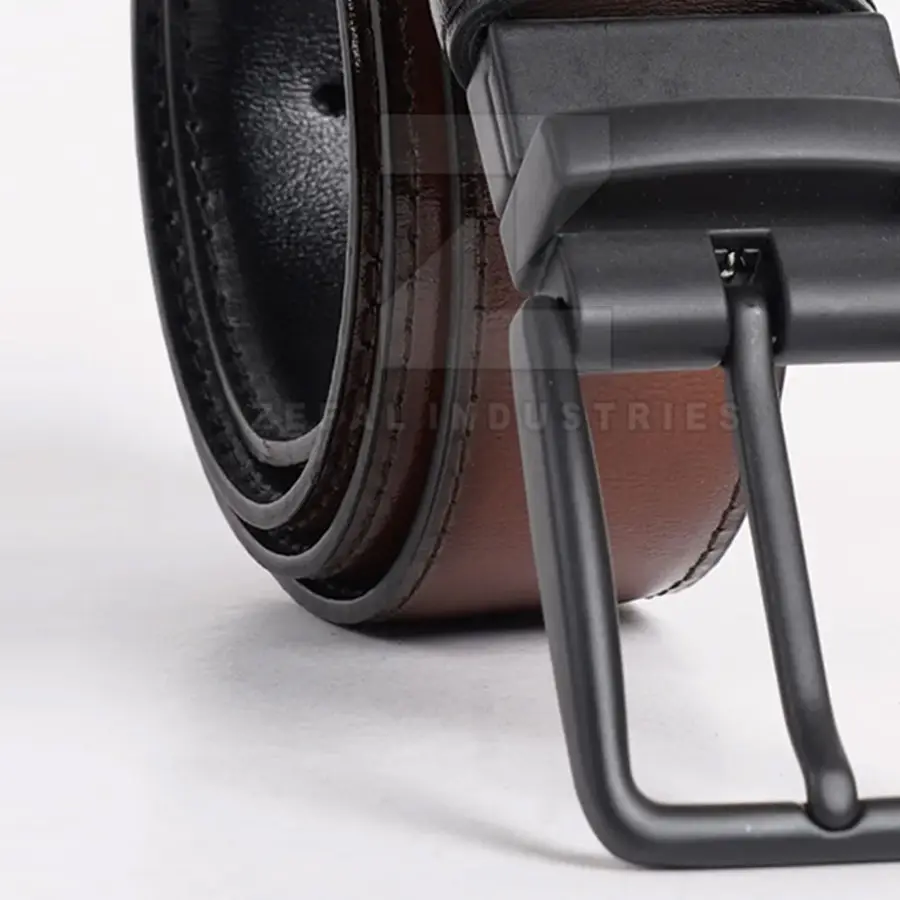 Hot Sale High Quality Eco-Friendly Lightweight Men's Casual Cow Hide Leather Belts 2025 New Arrival Adjustable Steel Pin Buckle — Zefal Industries product photograph 4 of 6