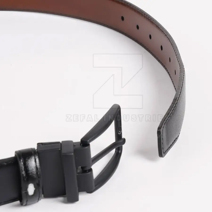 Hot Sale High Quality Eco-Friendly Lightweight Men's Casual Cow Hide Leather Belts 2025 New Arrival Adjustable Steel Pin Buckle — Zefal Industries product photograph 5 of 6