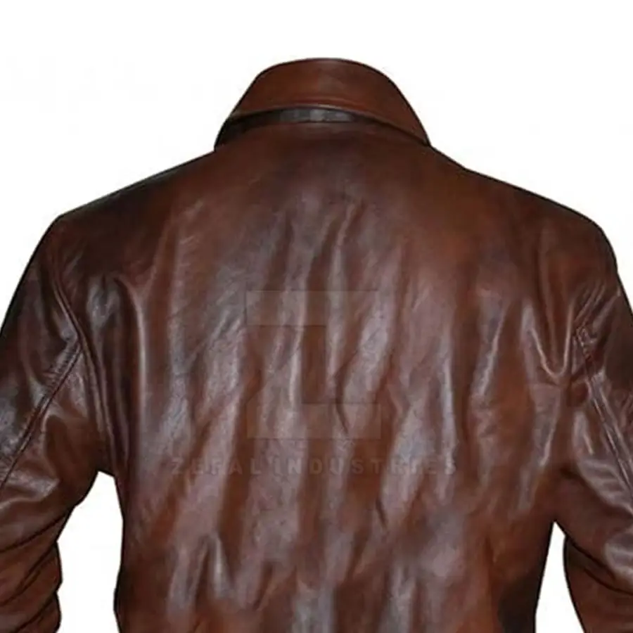Latest Design Leather Bomber Jacket for Men with Stand Collar Front Logo Waterproof Windproof Winter Outerwear Customized Colors — Zefal Industries product photograph 6 of 6