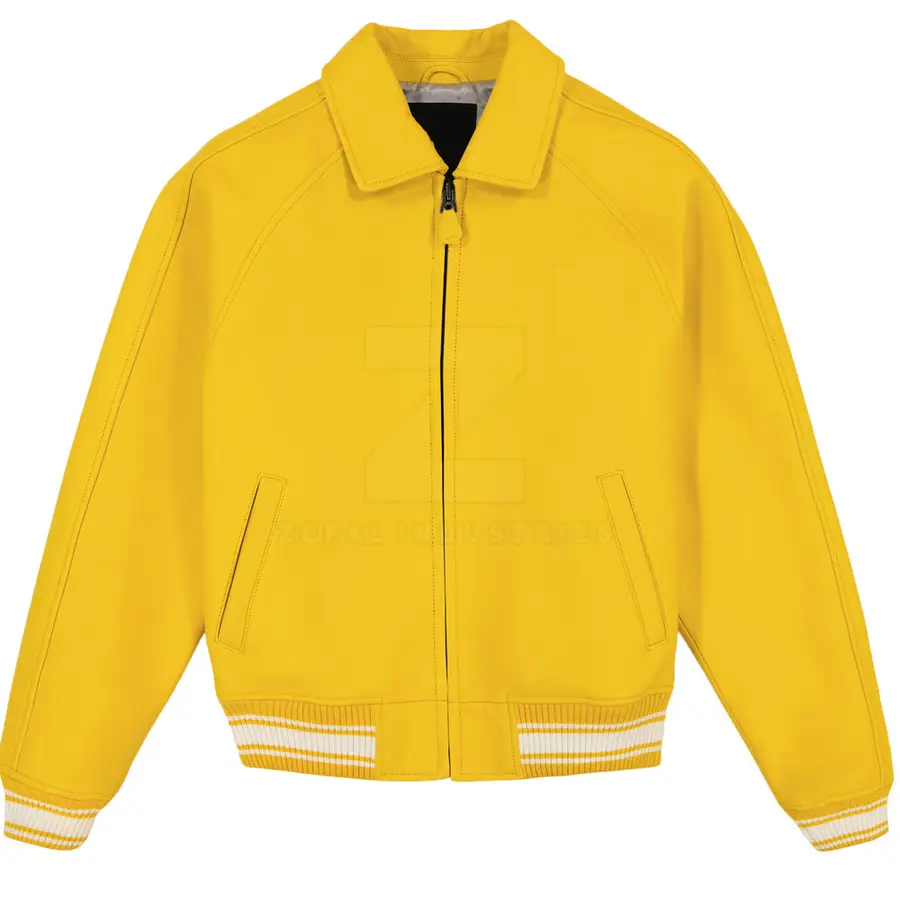Unique Design High Quality Washable Leather Men Bomber Jacket Stand Collar Front Logo Eco-Friendly Waterproof Breathable Winter — Zefal Industries product photograph 1 of 6