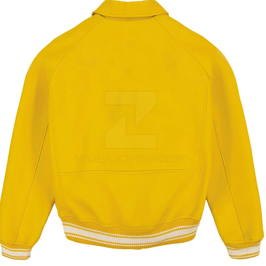 Unique Design High Quality Washable Leather Men Bomber Jacket Stand Collar Front Logo Eco-Friendly Waterproof Breathable Winter — Zefal Industries product photograph 2 of 6