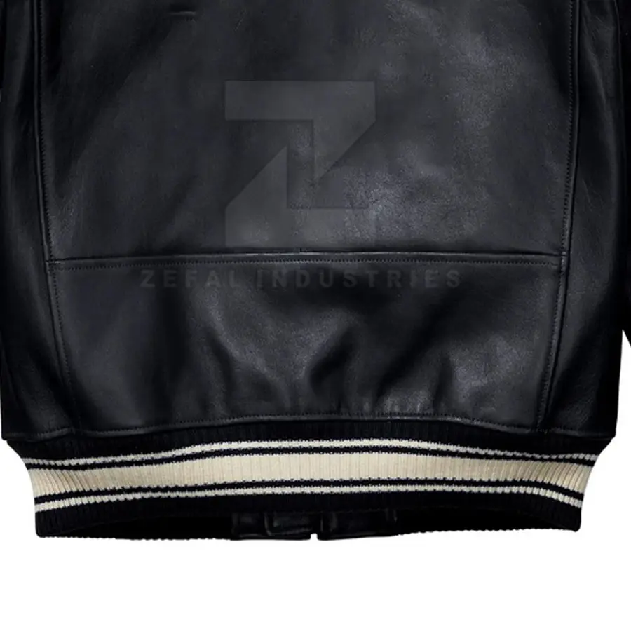 Fashionable New Design Leather Bomber Jacket Stand Front Waterproof Windproof Breathable Eco-Friendly Men's Best Selling Easy — Zefal Industries product photograph 6 of 6