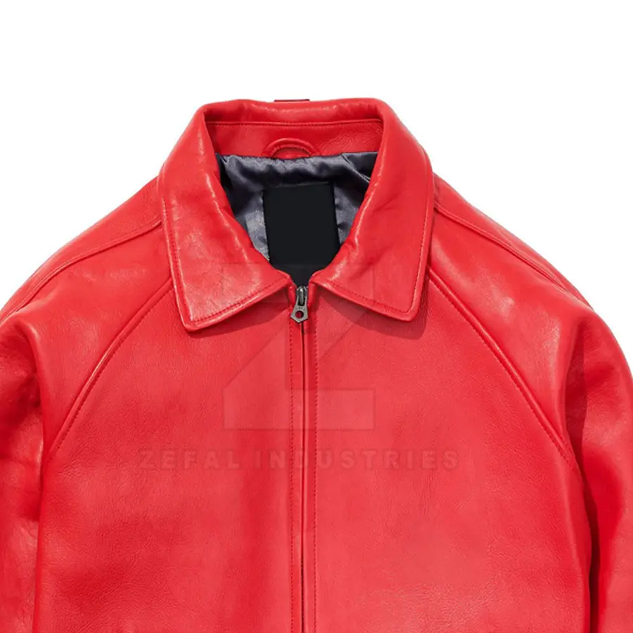 New Arrival Men High Quality Fashion Leather Bomber Jacket 2025 Best Design Winter Stand Collar Front Logo — Zefal Industries product photograph 3 of 6