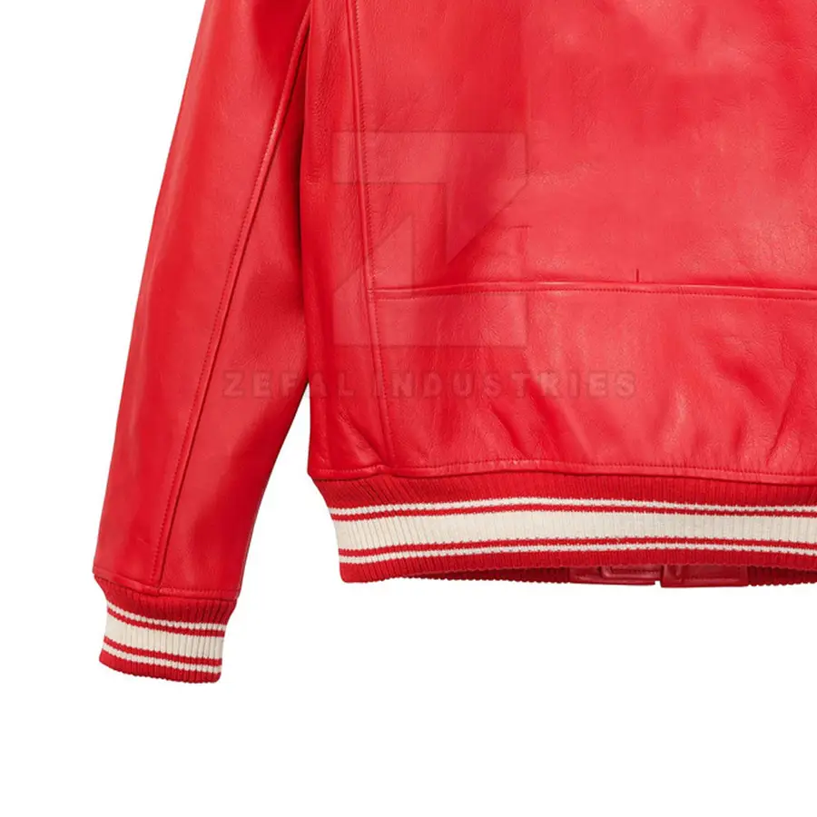 New Arrival Men High Quality Fashion Leather Bomber Jacket 2025 Best Design Winter Stand Collar Front Logo — Zefal Industries product photograph 4 of 6