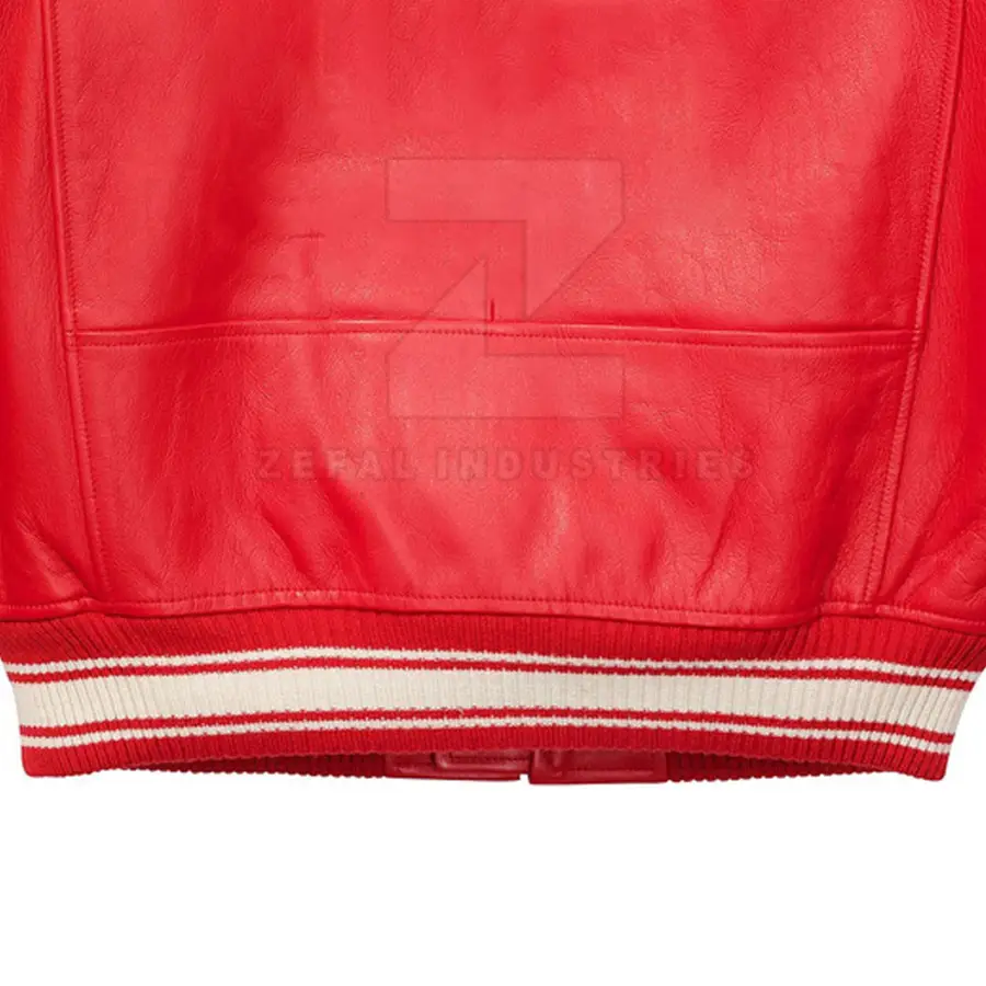 New Arrival Men High Quality Fashion Leather Bomber Jacket 2025 Best Design Winter Stand Collar Front Logo — Zefal Industries product photograph 6 of 6