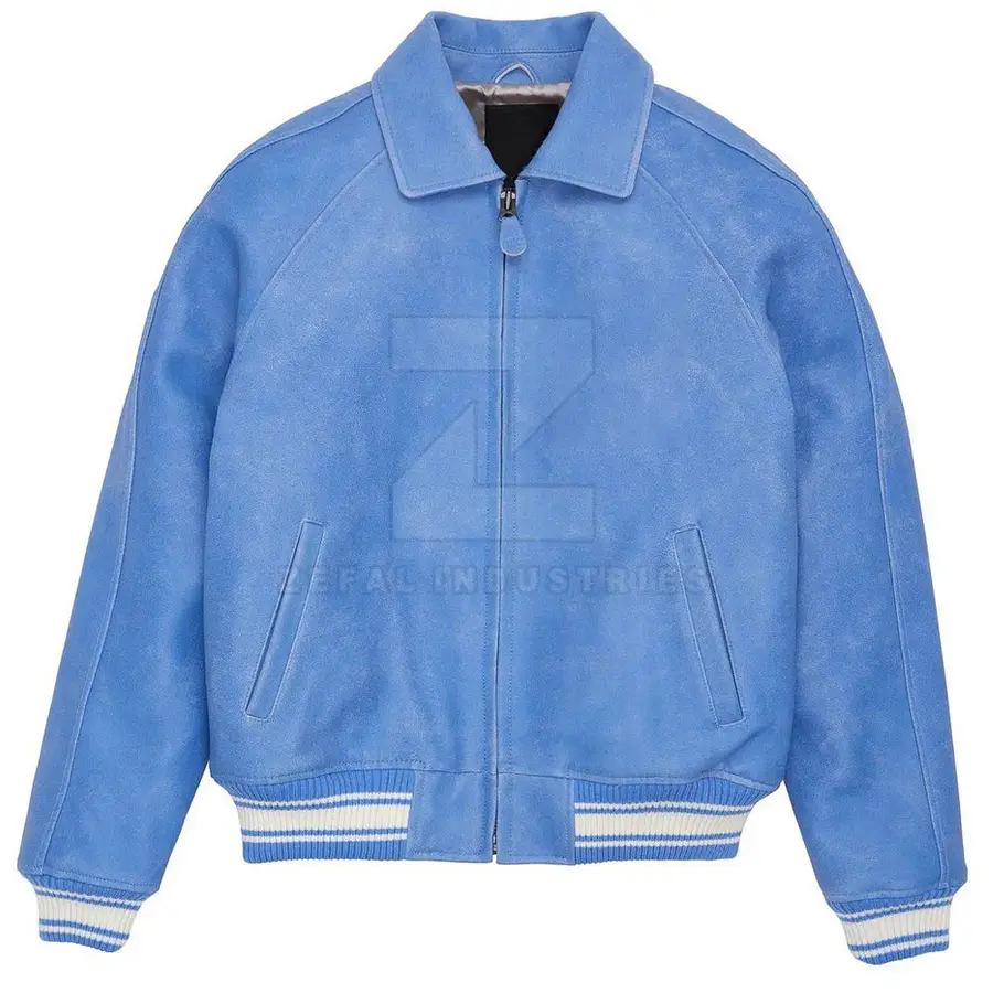 Durable Windproof Waterproof Breathable Eco-Friendly Men Leather Bomber Jacket High Quality OEM Service Winter Stand Collar — Zefal Industries product photograph 1 of 6