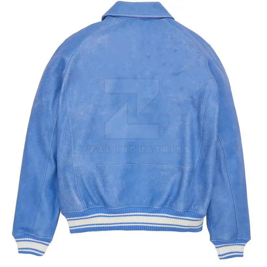 Durable Windproof Waterproof Breathable Eco-Friendly Men Leather Bomber Jacket High Quality OEM Service Winter Stand Collar — Zefal Industries product photograph 2 of 6