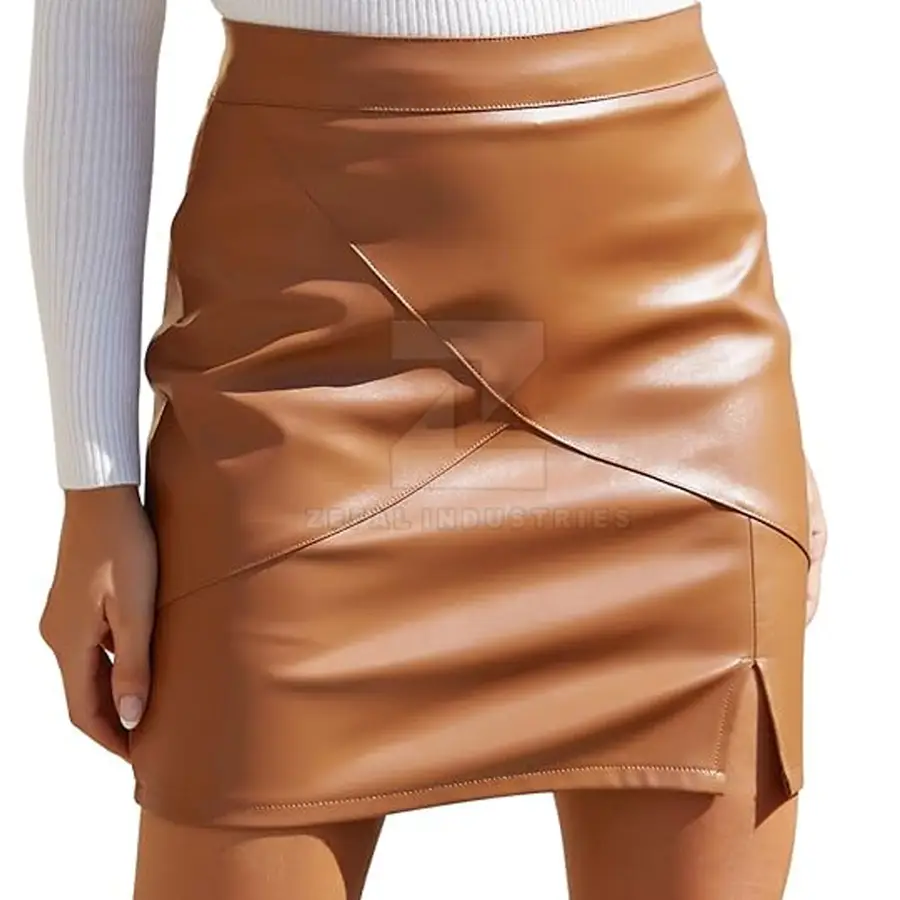 High Quality Breathable Eco-Friendly Women's Party Leather Skirt Knee-Length Customized Colors Logo All Seasons OEM Service Made — real Zefal Industries product photograph