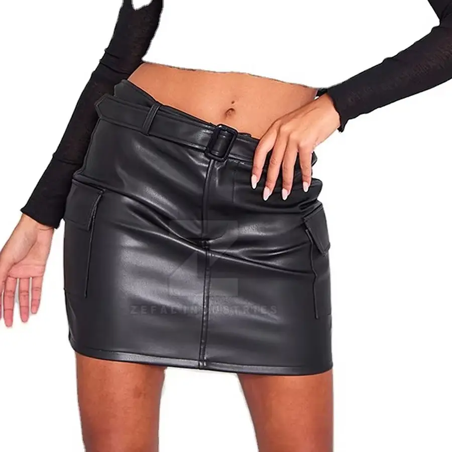 Lightweight Soft Fabric Women Leather Skirt Custom Waist Custom Color Custom Logo Custom Design Breathable Eco-Friendly High — Zefal Industries product photograph 2 of 6