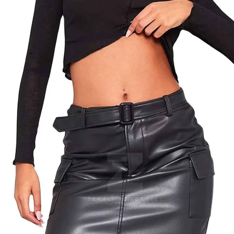 Lightweight Soft Fabric Women Leather Skirt Custom Waist Custom Color Custom Logo Custom Design Breathable Eco-Friendly High — Zefal Industries product photograph 6 of 6