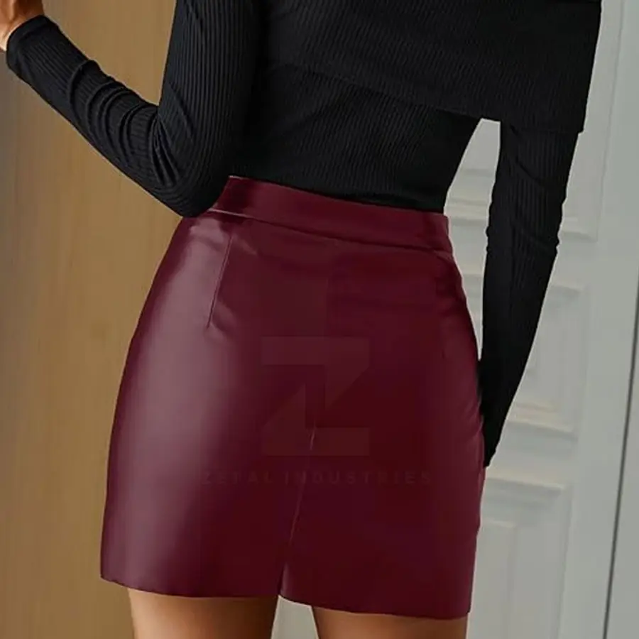 New Design Women's Breathable Leather Skirt High Quality Knee-Length Party Skirt Customizable Colors & Sizes Made in Pakistan — Zefal Industries product photograph 3 of 6