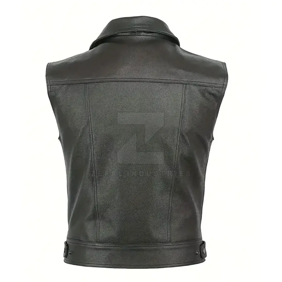 Sleeveless Breathable Casual Winter Men Leather Vest Outerwear Custom Color High Quality Lightweight V-neck for Sale — Zefal Industries product photograph 2 of 6