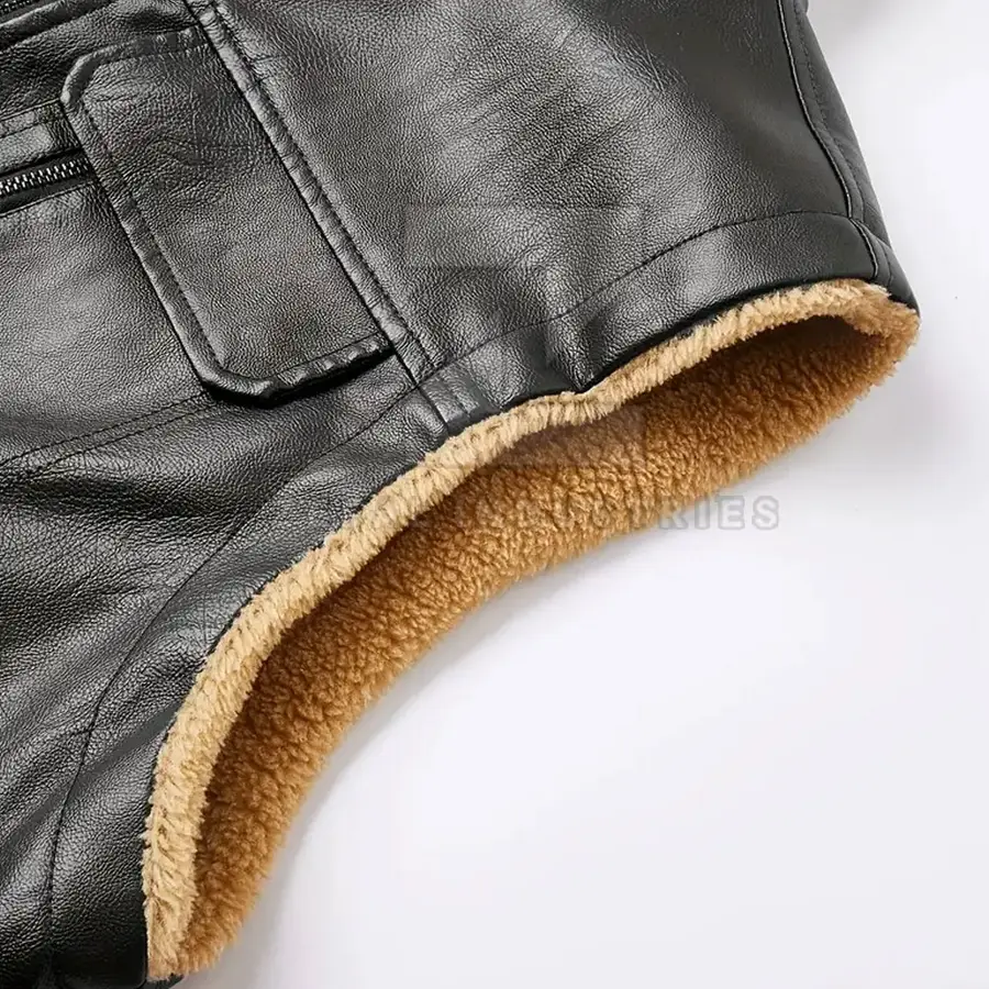 Custom Men's Winter Leather Vest-Durable Breathable Outer Wear Casual Style High Quality with Custom Colors & Logo — Zefal Industries product photograph 3 of 6