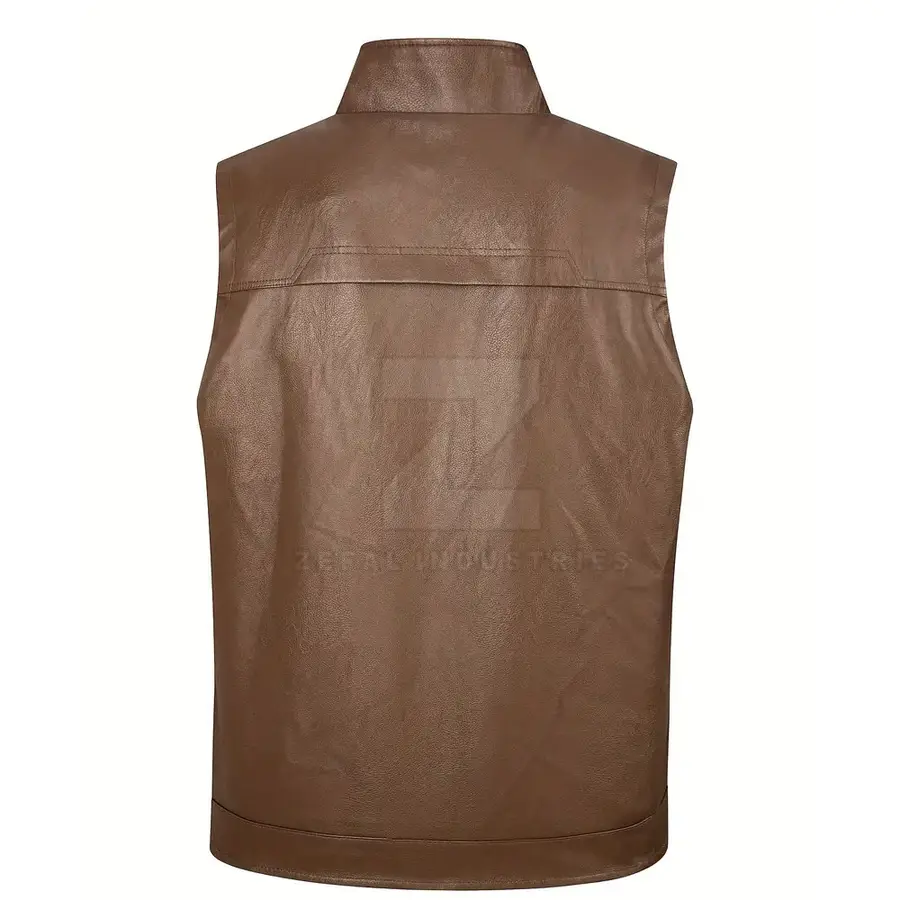 Premium Quality Men's Casual Winter Breathable Leather Vests-Customized Colors & Sizes Wholesale Price 2025 Latest Design — Zefal Industries product photograph 2 of 6