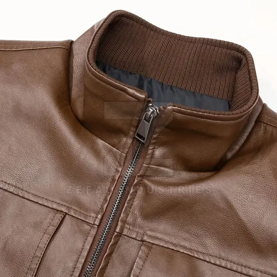 Fashion Custom Made Cow Hide Leather Vest Men Slim Fit Winter Casual Outerwear High Quality Breathable Made in Pakistan — Zefal Industries product photograph 4 of 6