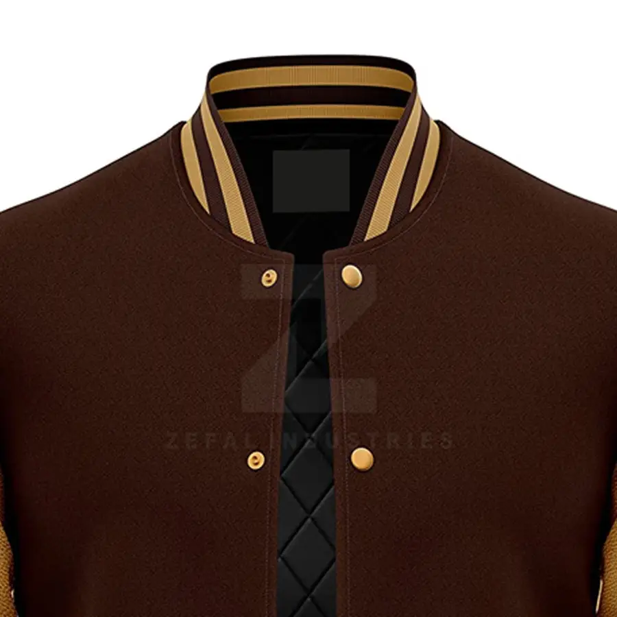 100% Cotton Men's Letterman Jacket Stand Collar Front Logo Eco-Friendly Breathable Winter Jacket Customized Colors High Quality — Zefal Industries product photograph 3 of 6