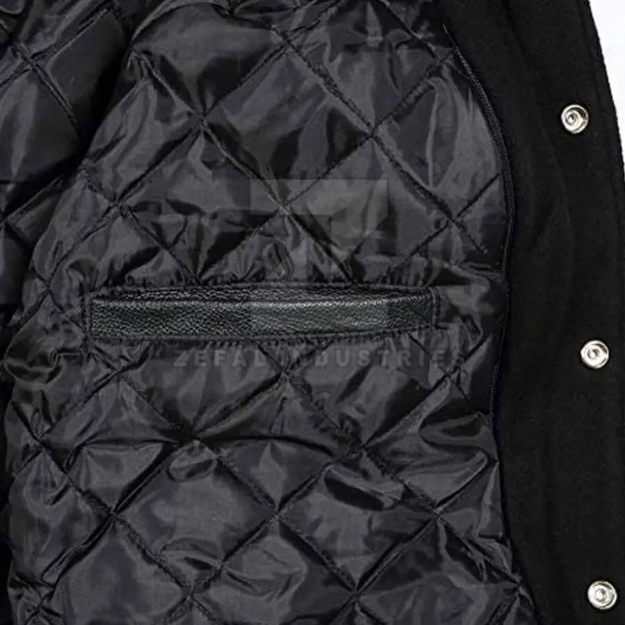 100% Cotton Men's Letterman Jacket Stand Collar Front Logo Eco-Friendly Breathable Winter Jacket Customized Colors High Quality — Zefal Industries product photograph 6 of 6