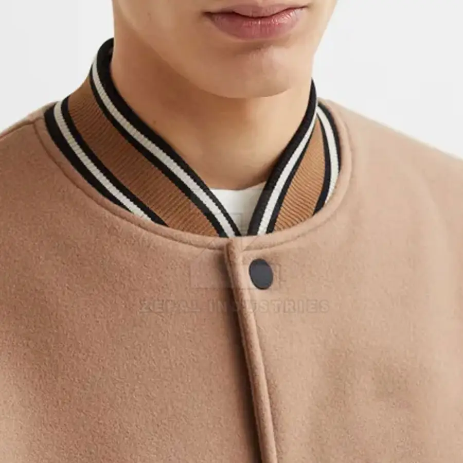 Pakistan Manufactured Winter Lettermen Jacket High Quality 100% Cotton Stand Collar Front Eco-Friendly Breathable Casual — Zefal Industries product photograph 4 of 6
