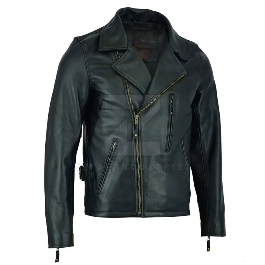 Best Sale Waterproof Men's Leather Jacket Slim Fit Winter Stand Collar Front Logo High Quality — Zefal Industries product photograph 3 of 6