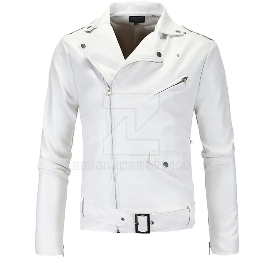 New Design Fashionable High Quality PU Fabric Men Leather Jacket Stand Collar Front Logo Eco-Friendly Waterproof Winter — Zefal Industries product photograph 1 of 6