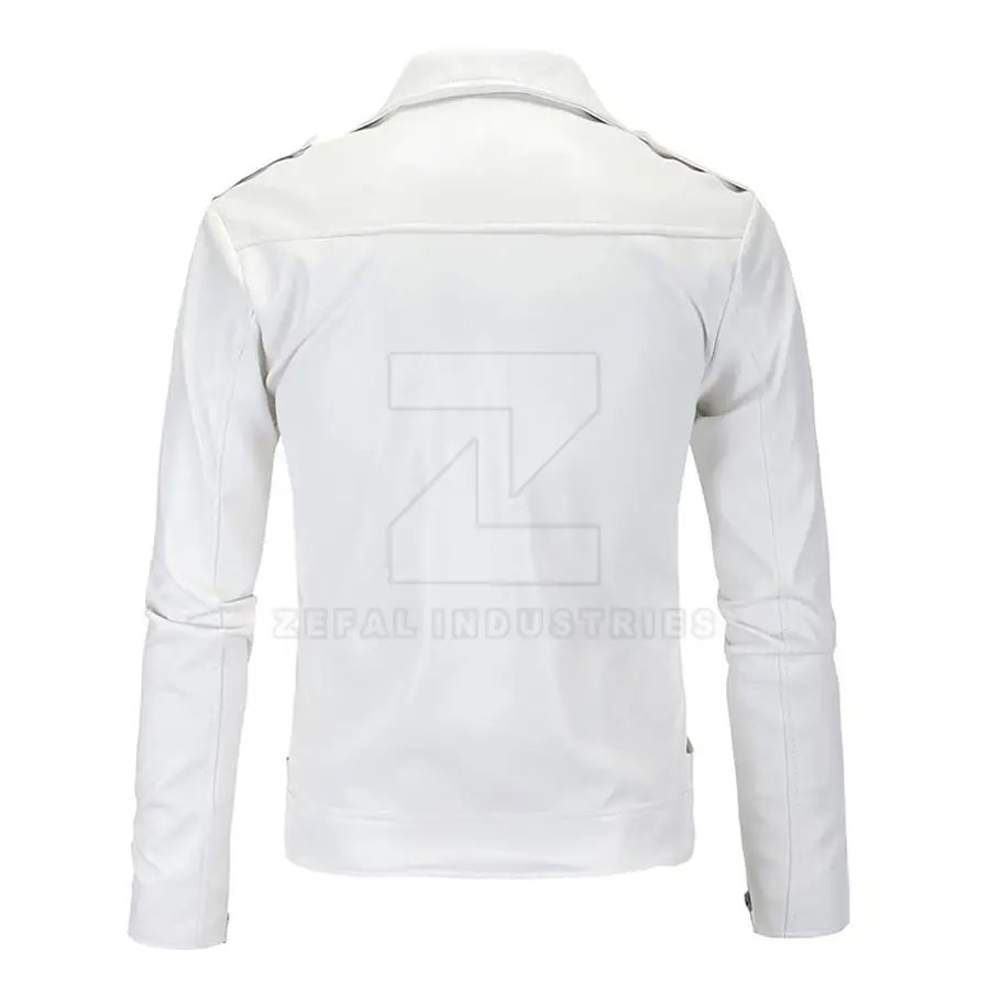 New Design Fashionable High Quality PU Fabric Men Leather Jacket Stand Collar Front Logo Eco-Friendly Waterproof Winter — Zefal Industries product photograph 2 of 6