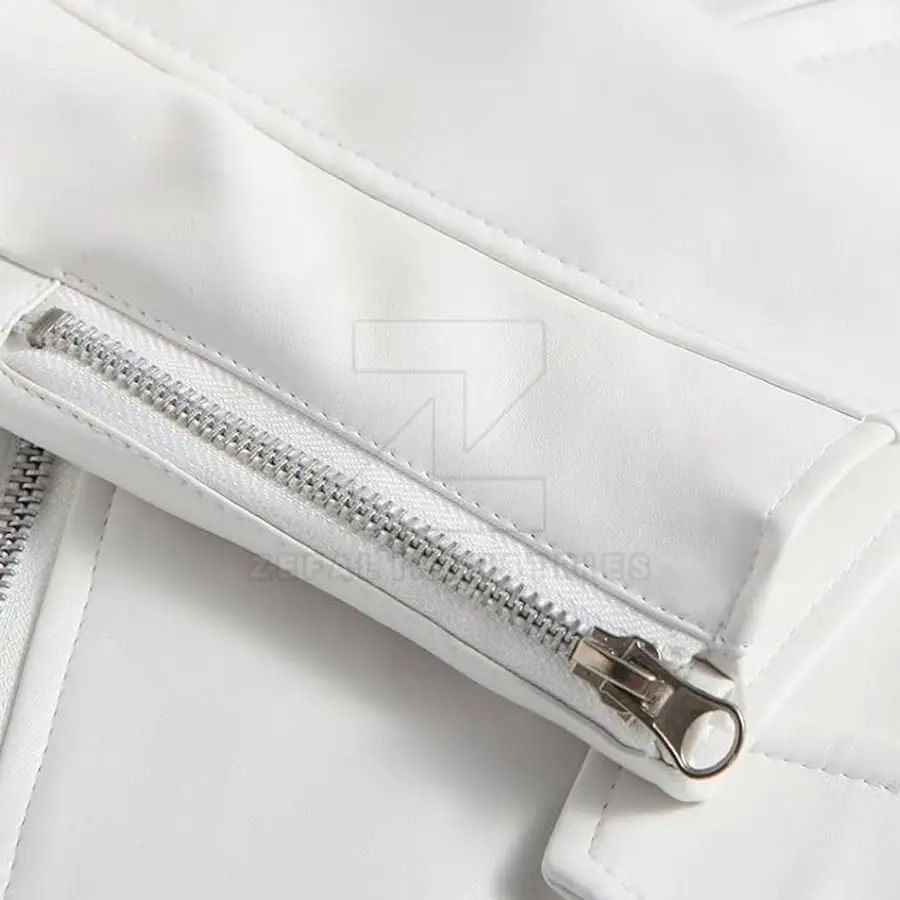 New Design Fashionable High Quality PU Fabric Men Leather Jacket Stand Collar Front Logo Eco-Friendly Waterproof Winter — Zefal Industries product photograph 5 of 6