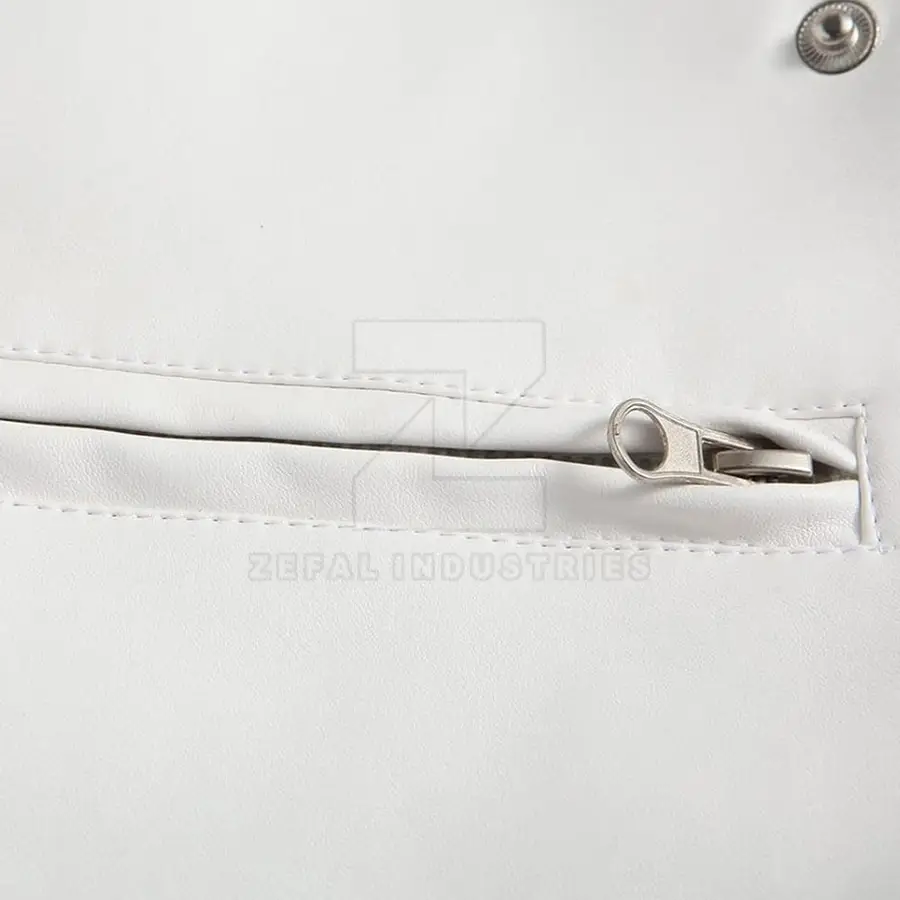 New Design Fashionable High Quality PU Fabric Men Leather Jacket Stand Collar Front Logo Eco-Friendly Waterproof Winter — Zefal Industries product photograph 6 of 6