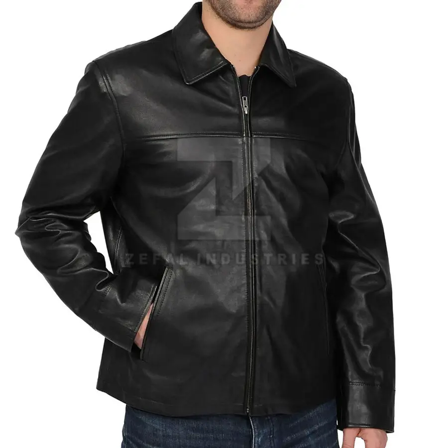 Wholesale Price Fashionable Men Winter Jacket PU Leather High Quality Stand Collar Front Logo Waterproof — Zefal Industries product photograph 1 of 6