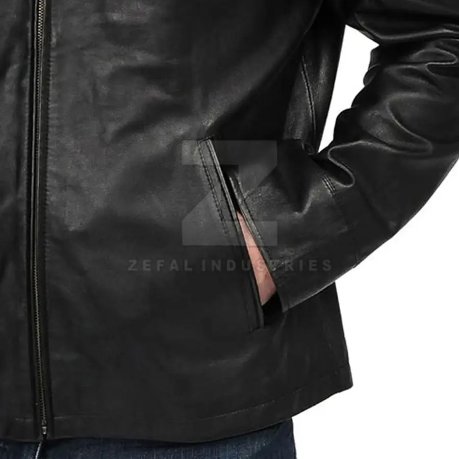 Wholesale Price Fashionable Men Winter Jacket PU Leather High Quality Stand Collar Front Logo Waterproof — Zefal Industries product photograph 6 of 6