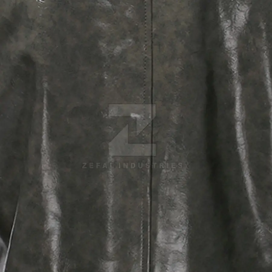 Customized Color Breathable Windproof Waterproof Winter Men's Leather Jacket with Stand Collar Front Logo Slim Fit Long Sleeve — Zefal Industries product photograph 3 of 6
