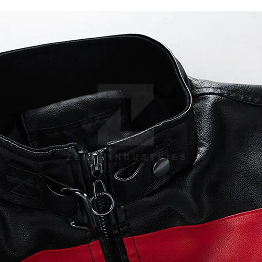 Motorbike Style Men Leather Jacket Stand Front Waterproof Eco-Friendly Windproof Breathable Wholesale Latest Design Winter — Zefal Industries product photograph 3 of 6