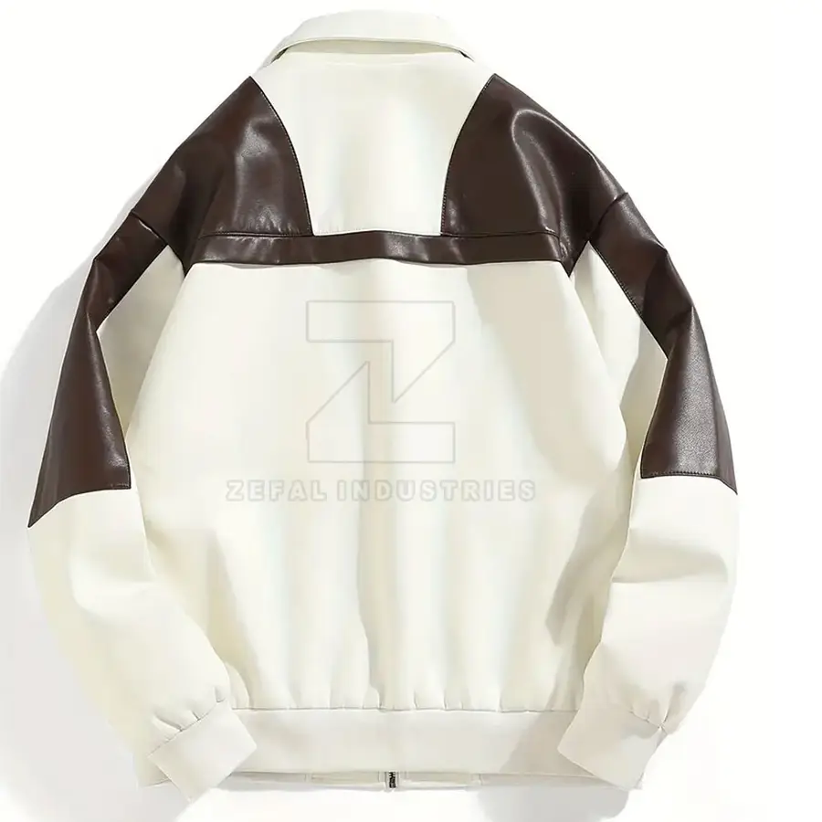 Hot Sale Reasonable Price Custom Design Leather Jacket Solid Color Men Streetwear Winter Stand Front Waterproof Eco-Friendly — Zefal Industries product photograph 2 of 6