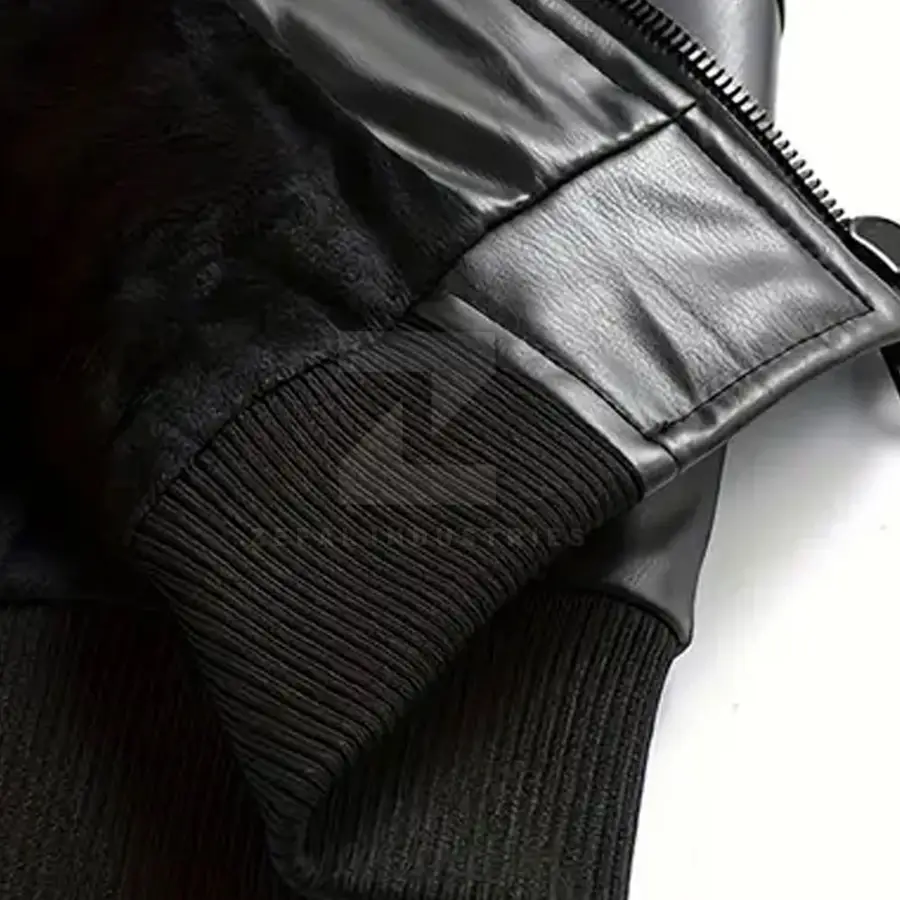 Fashion Men Leather Jacket Stand Collar Front Logo Waterproof Breathable Eco-Friendly Winter Jacket Customizable Low MOQ — Zefal Industries product photograph 5 of 6