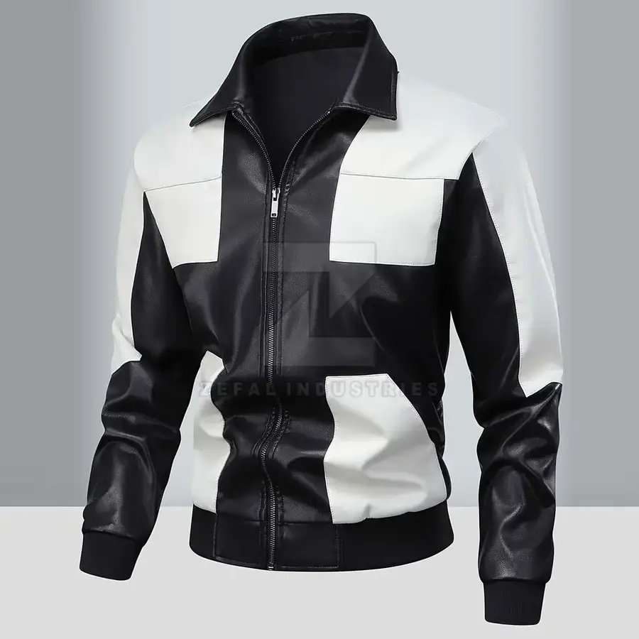 Cheap Price Men Leather Jacket Wholesale Breathable Waterproof Eco-Friendly Stand Collar Front Logo Outdoor Use Winter Jacket — Zefal Industries product photograph 1 of 6