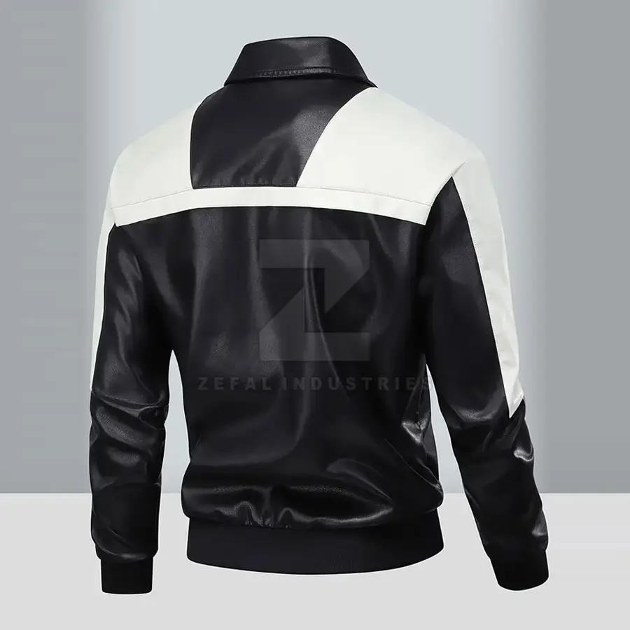 Cheap Price Men Leather Jacket Wholesale Breathable Waterproof Eco-Friendly Stand Collar Front Logo Outdoor Use Winter Jacket — Zefal Industries product photograph 2 of 6