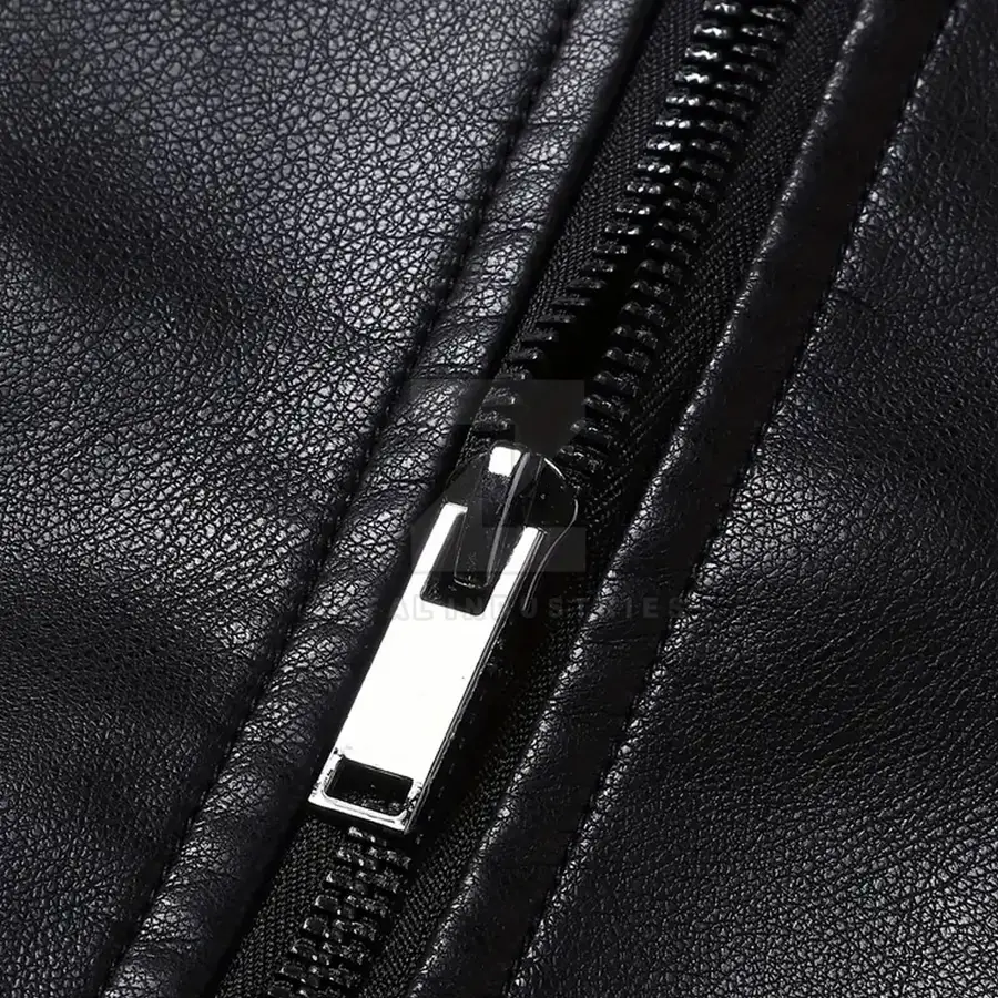 Cheap Price Men Leather Jacket Wholesale Breathable Waterproof Eco-Friendly Stand Collar Front Logo Outdoor Use Winter Jacket — Zefal Industries product photograph 5 of 6