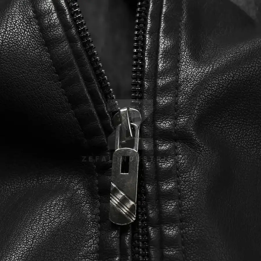 Cheap Price Men Leather Jacket Breathable Lightweight Stand Collar Front Logo Casual Winter Jacket for Online Sale — Zefal Industries product photograph 5 of 6