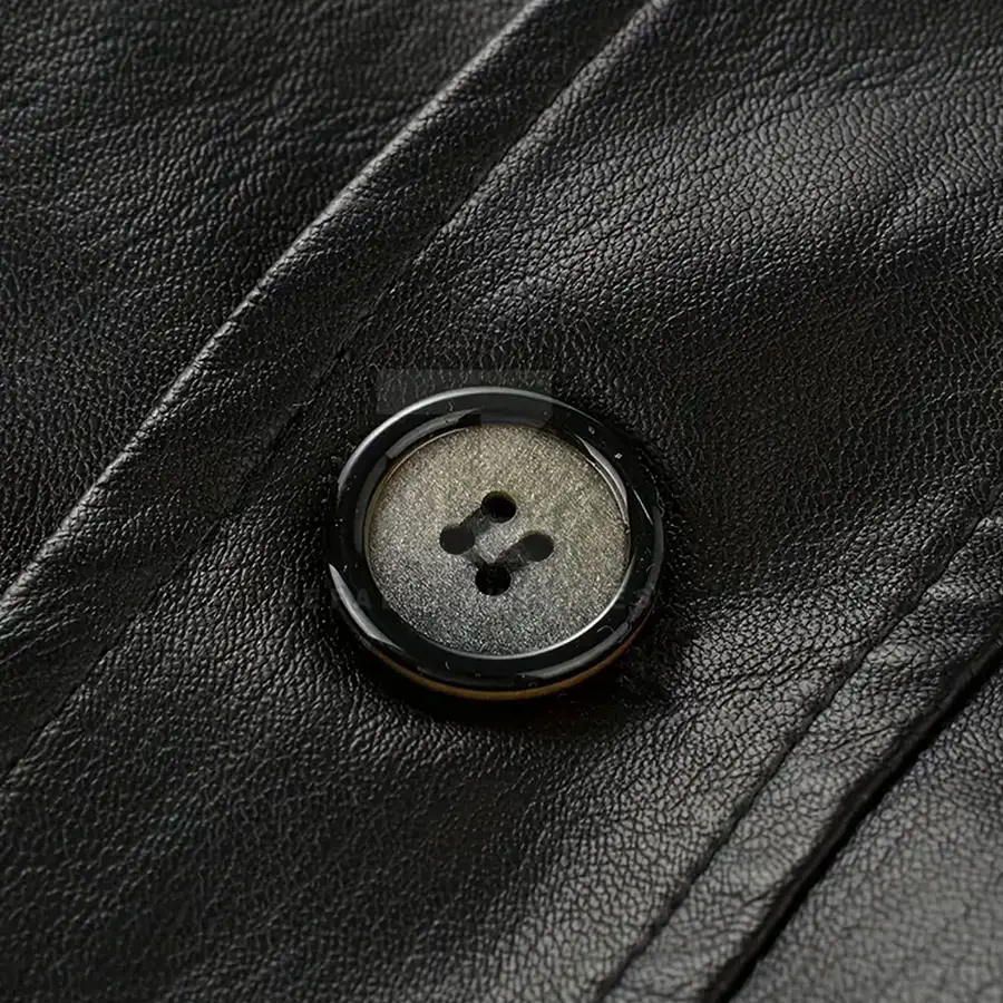 Casual Men's Winter Leather Jacket Stand Collar Front Logo High Quality Waterproof Windproof Eco-Friendly Breathable Customized — Zefal Industries product photograph 4 of 6