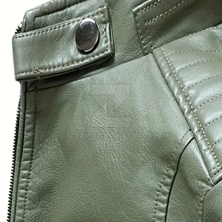 Low Price Men's Leather Winter Jacket Custom Color Plus Size Eco-Friendly Waterproof Breathable Windproof Stand Collar Front — Zefal Industries product photograph 3 of 6