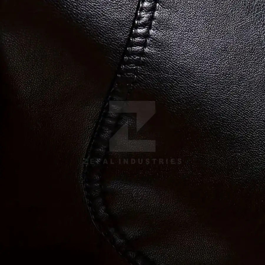 New Winter Fashion Design Custom Stand Collar Front Logo Men Leather Jacket Breathable Windproof Waterproof Eco-Friendly Casual — Zefal Industries product photograph 3 of 6