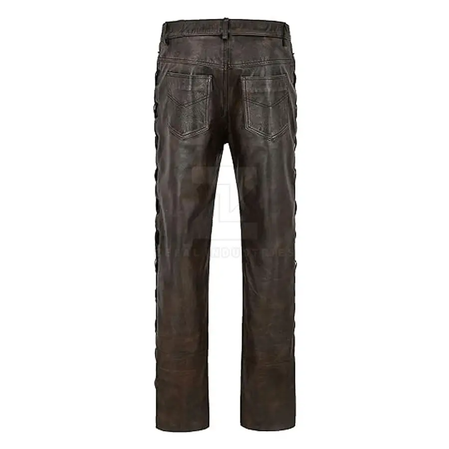 Latest Design OEM Service Customized Logo Dark Mid Lightweight Casual Breathable Comfortable Premium Quality Men Leather Pants — Zefal Industries product photograph 2 of 6