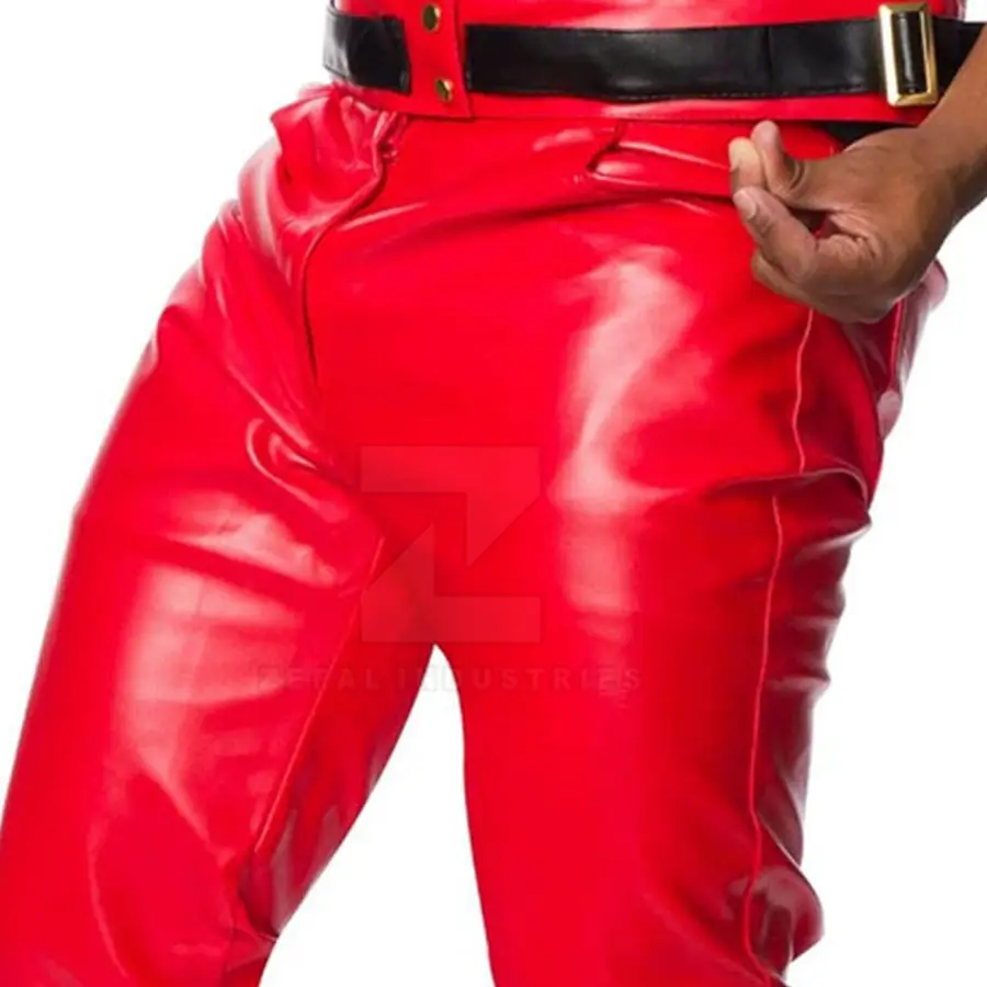 Best Selling Men Leather Pants Winter Knitted Customized Logo Dark Mid Casual Lightweight Breathable High Quality Premium Design — Zefal Industries product photograph 3 of 6