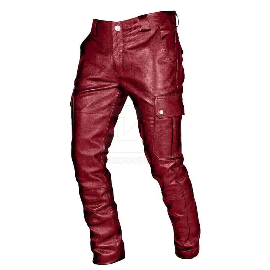 Made Pakistan Low MOQ Genuine Leather Casual Men's Dark Wash Mid Waist High Quality Breathable Lightweight Winter Pant — Zefal Industries product photograph 1 of 6