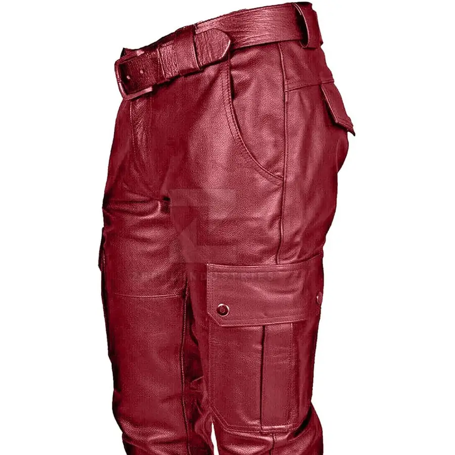 Made Pakistan Low MOQ Genuine Leather Casual Men's Dark Wash Mid Waist High Quality Breathable Lightweight Winter Pant — Zefal Industries product photograph 5 of 6