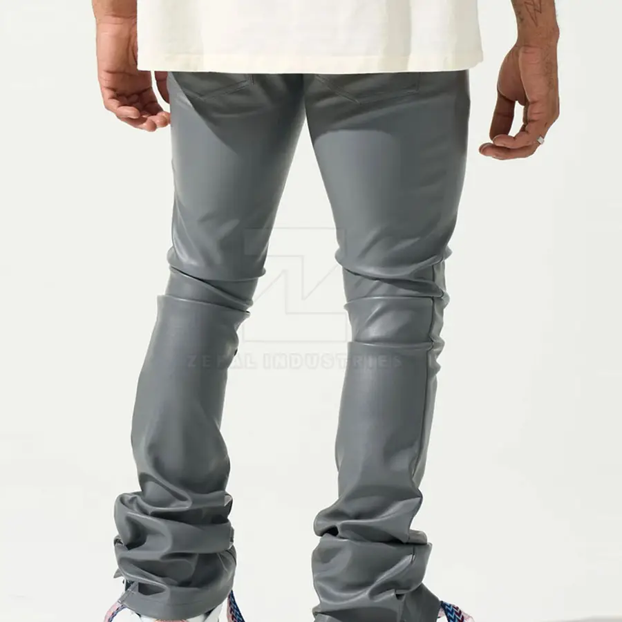 Factory Manufacture Breathable Casual Men Leather Pants 2025 Best Design Customized Logo Dark Wash Mid High Quality Lightweight — Zefal Industries product photograph 3 of 6