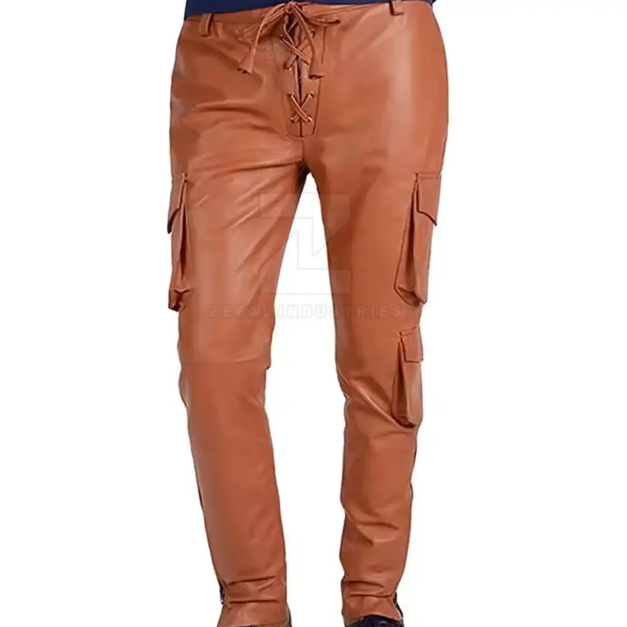 Latest Design Customized Logo Lightweight Casual Men Leather Pants OEM Service Comfortable Breathable High Quality — Zefal Industries product photograph 1 of 6