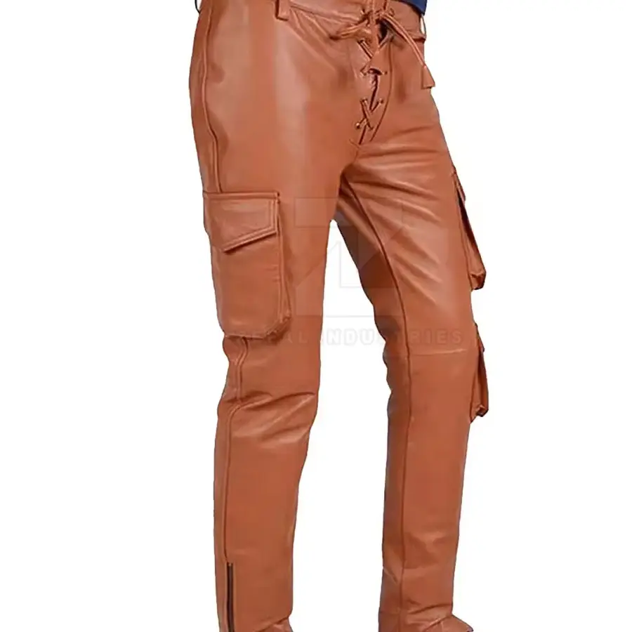 Latest Design Customized Logo Lightweight Casual Men Leather Pants OEM Service Comfortable Breathable High Quality — Zefal Industries product photograph 3 of 6
