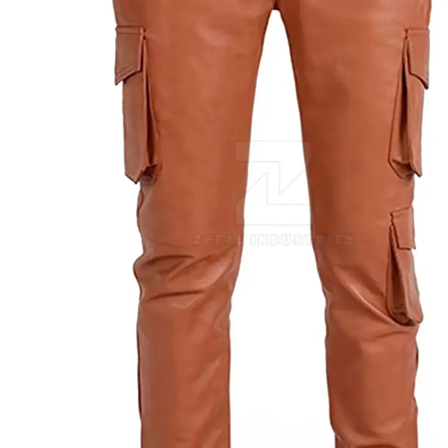 Latest Design Customized Logo Lightweight Casual Men Leather Pants OEM Service Comfortable Breathable High Quality — Zefal Industries product photograph 5 of 6