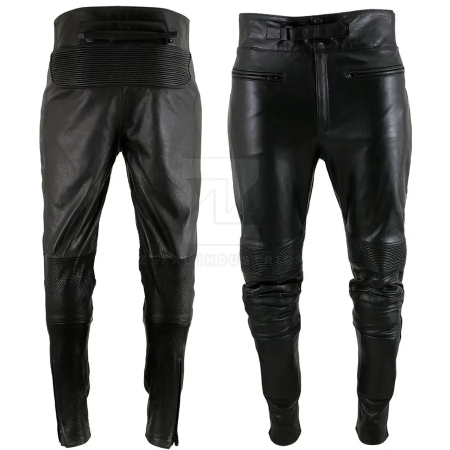 High Quality Customized Logo Lightweight Dark Men Leather Pants Breathable Casual — Zefal Industries product photograph 2 of 6